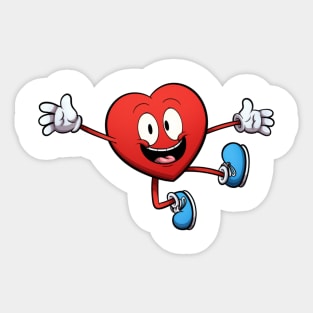 Cute Jumping Heart Sticker